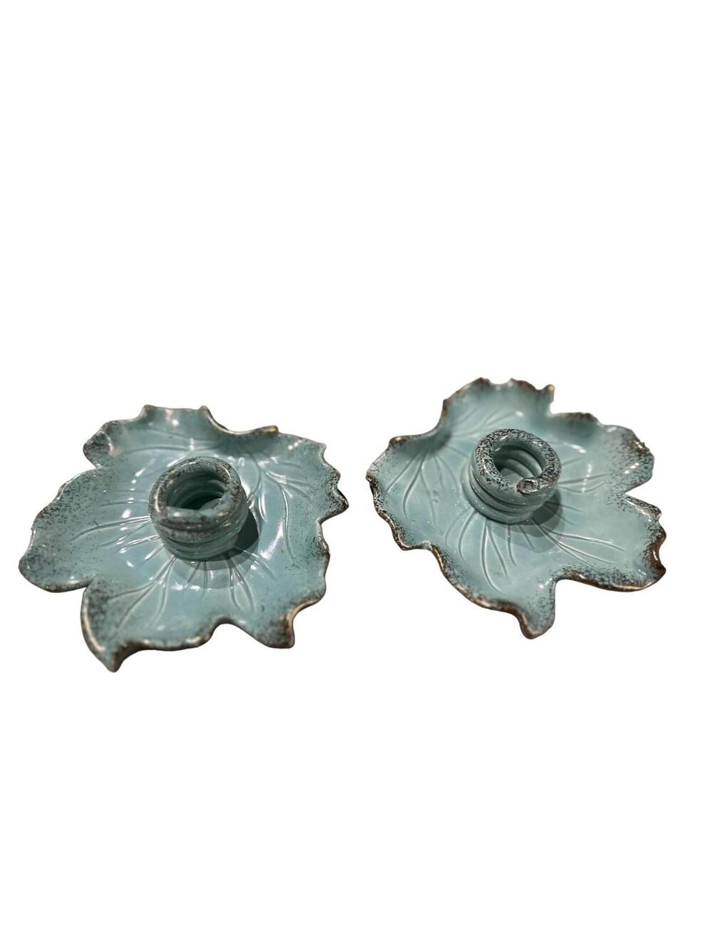 Vintage Groovy Hand Thrown Pottery Candle Holders